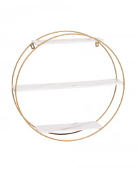 Полка Luna золотая Белый мрамор