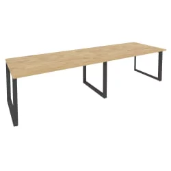 Стол переговорный (2 столешницы) ОНИКС О.МО-ПРГ-2.4 Тиквуд Светлый/Антрацит / ONIX O.MO-PRG-2.4