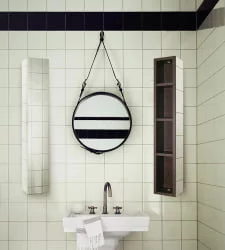 Поворотный зеркальный шкаф Хоп Шелф Беленый дуб