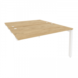 Стол-приставка двойной на П-образном м/к к опорным элем. ОНИКС О.МП-Д.СПР-3.8 Тиквуд Светлый/Белый / ONIX O.MP-D.SPR-3.8