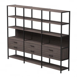 Набор стеллажных систем Everprof EVO №9 Дуб Пасадена Черный