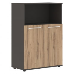 Шкаф с глухими малыми дверьми EDIS EMCS 85.3 Дуб Денвер светлый Белый Мокко