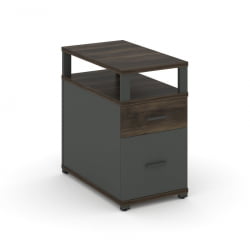 Тумба опорная/приставная с ящиком, распашным фасадом и надставкой CONCEPT CN.TGP-002 B/W Дуб Мали Антрацит