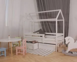 Кровать-домик RooRoom кд-3С с ящиками Серый