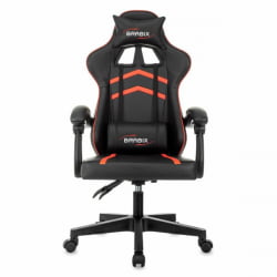 Кресло компьютерное BRABIX Shooter GM-123, 2 подушки, экокожа, черное/красное