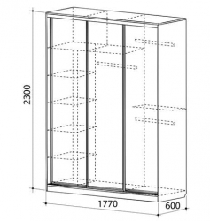 Шкаф-купе Бассо 1-600 бабочки Дуб млечный