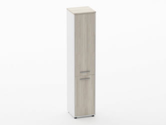 Шкаф 4 узкий закрытый Deka 10.19.15Пр Дуб Сантана светлый/Белый