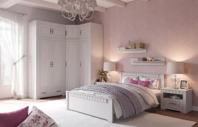 Кровать Прованс 90х200 Бодега белая Платина премиум