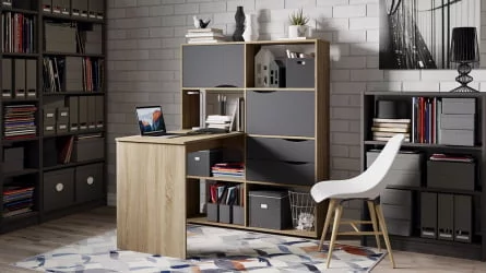 Стол письменный тип 7 Дуб Сонома/Графит Серый