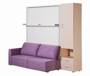 Кровать-трансформер Смарт 1 3-в-1 правый 1600 Белая шагрень