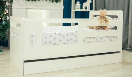 Кроватка-манеж Горизонтали с ящиком