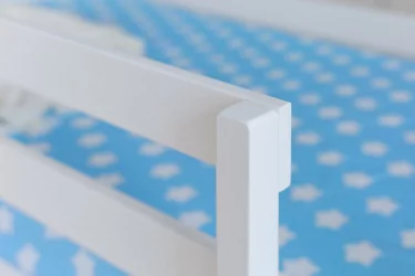 Детская кровать для мальчика двухъярусный белый с ящиками Звёзды