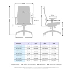 Офисное кресло МЕТТА Комплект 19/2D, Основание 17831 Серый Black