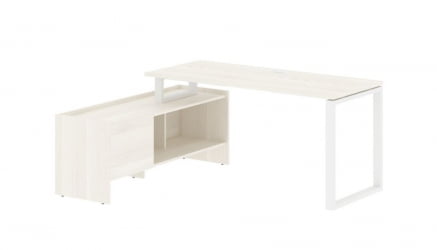 Стол с тумбой EDIS EQCT 17614 Ясень Траун Белый