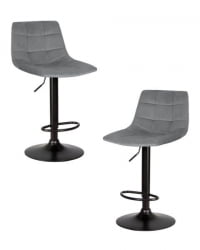 Стул барный ДОБРИН ТАИЛОР БЛАCК (серый велюр (МДЖ9-75)) 2 шт / DOBRIN TAILOR BLACK (MJ9-75))