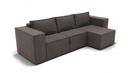 Диван Хилтон-3 угол левый/правый (ЗР) Цвет фасада: Коричневый; Тип: Левый/правый; Материал фасада: Металл/Велюр