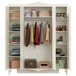 Шкаф четырехстворчатый с 2 зеркалами Луиза ЛД 665.111.000 Алебастр