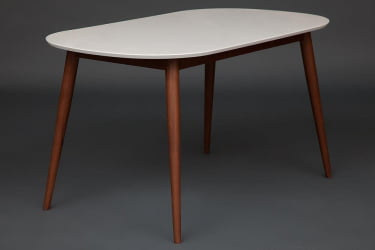 Стол обеденный MAX (Макс) основание бук, столешница мдф, 140 х 80 х 75см, Белый + Коричневый