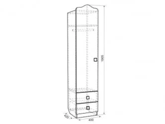 Шкаф комбинированный с ящ. 1-створчатый Амели модуль 02 Дуб млечный