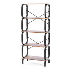 Стеллаж офисный WS-04 60x30x140 см, burnt