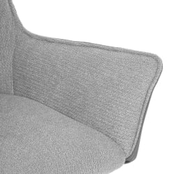 Кресло Murano/Мурано опора 360, велюр/букле (HYP)/Экокожа, светло-серый/графит