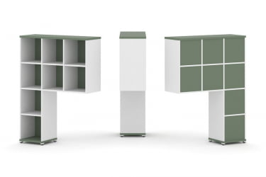 Надставка на стол высокая односторонняя + задняя стенка (8 шт.) CONCEPT CN.ONV-001 Кобо Белый бриллиант Белый металл