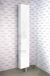 Поворотный шкаф в белом глянцевом стекле Лупо Шелф (правый) Венге