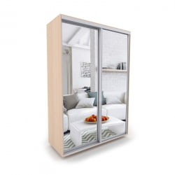 Бежевый шкаф-купе Акцент-Сим З 1400х600 Дуб молочный