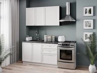 Шкаф кухонный 600 горизонтальный с 2 складными дверями комбинированный со стеклом Джулия ЛД 284.970.000.083 Черный Белый