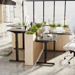 Стол для для компьютера (для геймеров) L-формы c электрической регулировкой по высоте EUREKA ERK-EGD-L60R-B-US