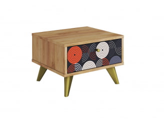 Тумба прикроватная Фьюжн ТМ-004 дуб крафт золотой/VINIL