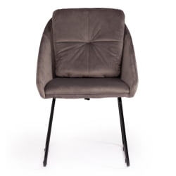 Кресло STAR (mod. CY-1919) вельвет/металл, 68 х 60 х 88 см , серый (HLR 24)/черный