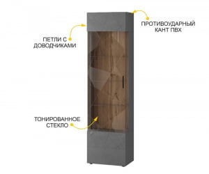 Шкаф-витрина (сервант) лев/прав Джерси 602.08