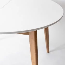 Стол обеденный Орион Plus 100x100 Морилка Дуб натуральный Эмаль белая