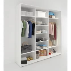 Шкаф-купе без зеркал Акцент-Вера ДР 2400х600 Выбеленное дерево