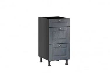 Тумба кухонная 400 с 3 ящиками ЛЮКС (5) Мокка ЛД 274.180.000.136 Черная Дуб фактурный антрацит