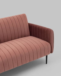 Диван прямой Дрезден велюр Пыльно-розовый