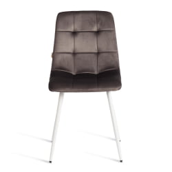 Металлический стул CHILLY (mod. JSC-220) Велюр/металл , 44,5х52,5х88 см, Dark grey (темно-серый) HLR24 / белый