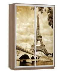 Шкаф-купе двухдверный Экспресс Дуо 1400х2400h Париж/Ясень шимо тёмный