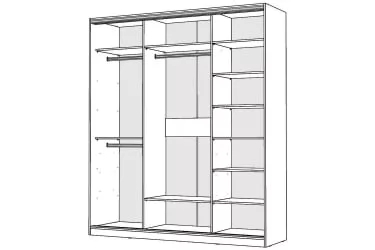 Белый шкаф-купе с зеркалом Виктория 1800х584х2300, Белый 18ДЗДЗ-ШШПП-Б 310-713