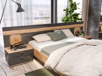 Спальный гарнитур Фиджи №5 Дуб Золотой Антрацит