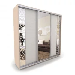 Шкаф-купе 3-х дверный Акцент-Вера КР 2400х600  Дуб молочный