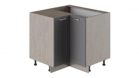 Шкаф напольный угловой с углом 90° Одри НУ90-72_2ДР(НУ) Дуб Сонома трюфель/Серый шелк