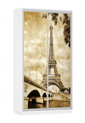 Шкаф-купе двухдверный Экспресс Дуо 1200х2200х Париж/Белый снег / 1200х2200h