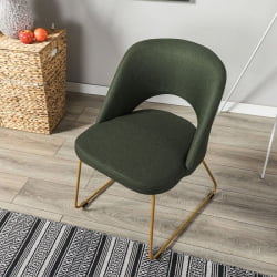 Кресло Ларс темно-зеленый/Линк золото / Lars