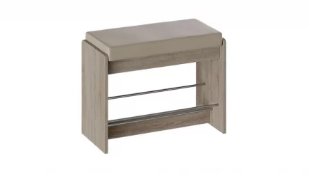 Тумба для обуви Тайм тип 1 Дуб Сонома трюфель/Кожзам бежевый