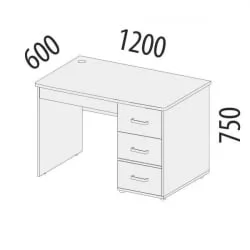 Стол компьютерный Эверест 500.15 Дуб Кронберг/Белый шпон