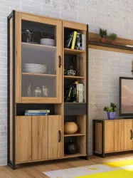 Гостиная Техно №1 Дуб золотой/Чёрный