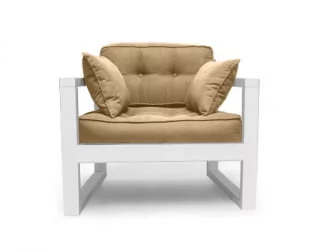 Диван для балкона одноместный DEmoku Д-1 бежевый_белый