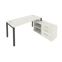 Рабочая станция на П-образном м/к с опорной тумбой правая Metal System Б.РС-СТС-2.4 Пр Наварра/Антрацит